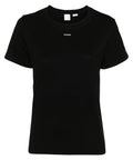 T-Shirt PINKO Basico in Cotone con Logo Mini Vernice
