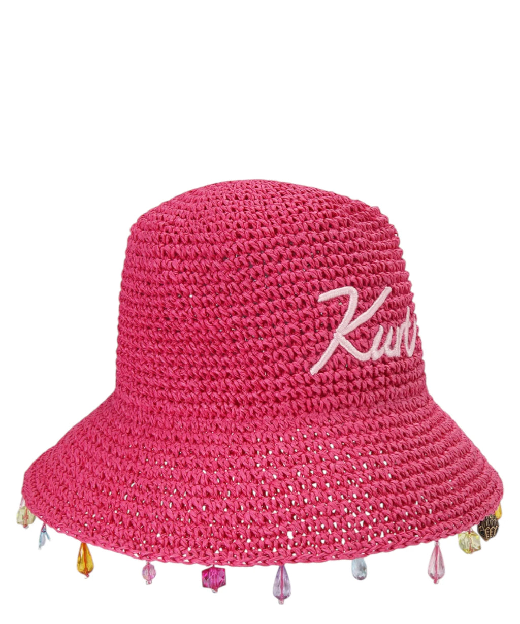 Sombrero de rafia Kurt Geiger London para mujer con cristales