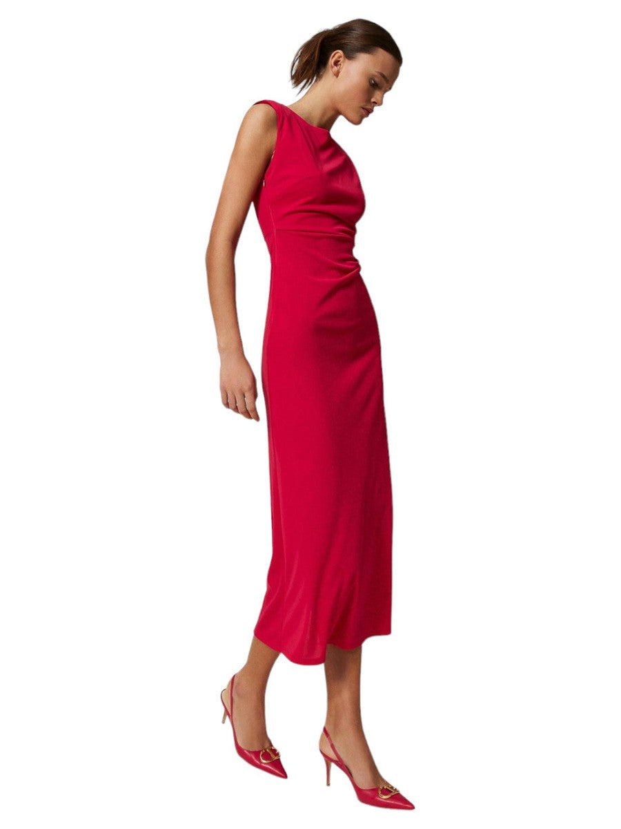 Abito lungo con arricciatura-Twinset-Abiti-Vittorio Citro Boutique