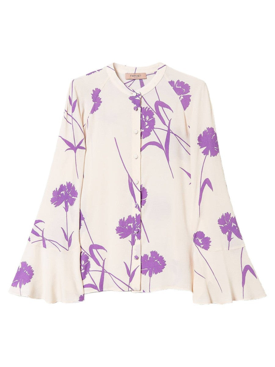 Camicia in crepe a fiori-Twinset-Camicie-Vittorio Citro Boutique