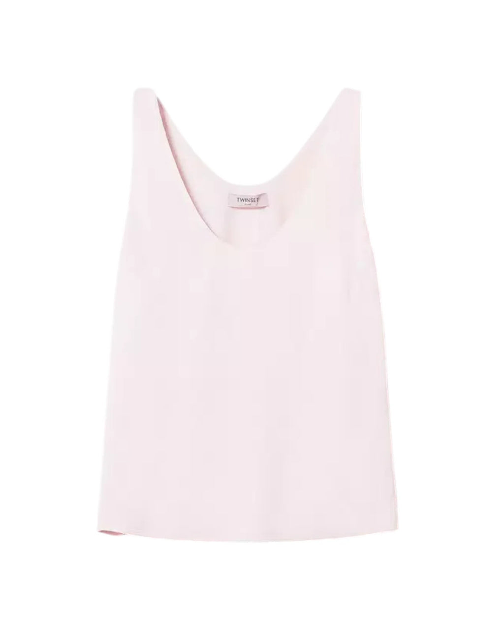 Top in raso lucido con collo tondo-Twinset-Top-Vittorio Citro Boutique