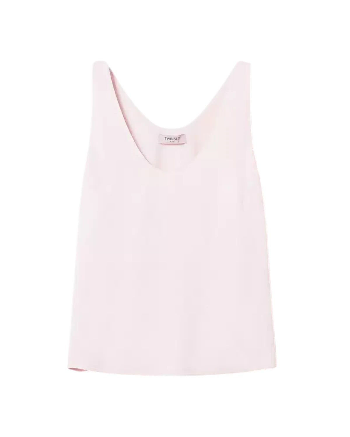 Top in raso lucido con collo tondo-Twinset-Top-Vittorio Citro Boutique