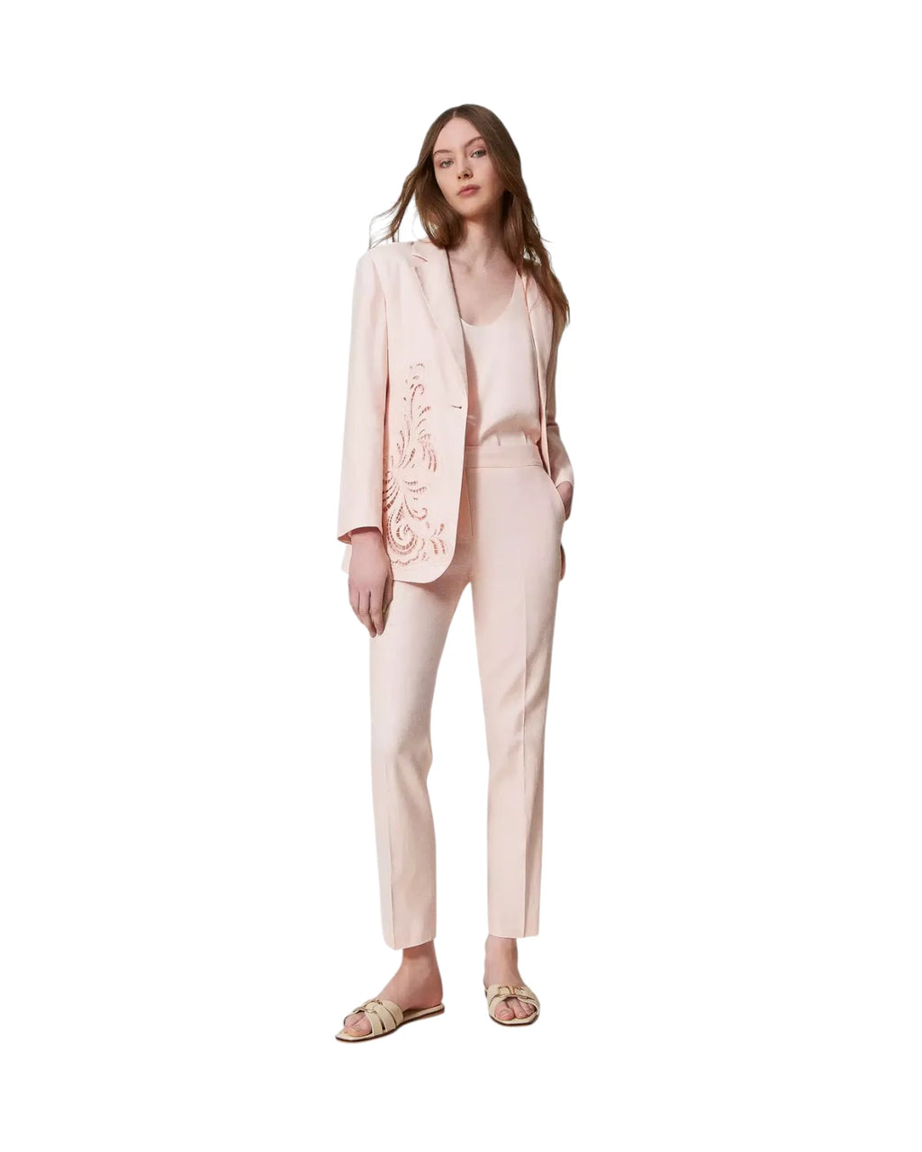 Top in raso lucido con collo tondo-Twinset-Top-Vittorio Citro Boutique
