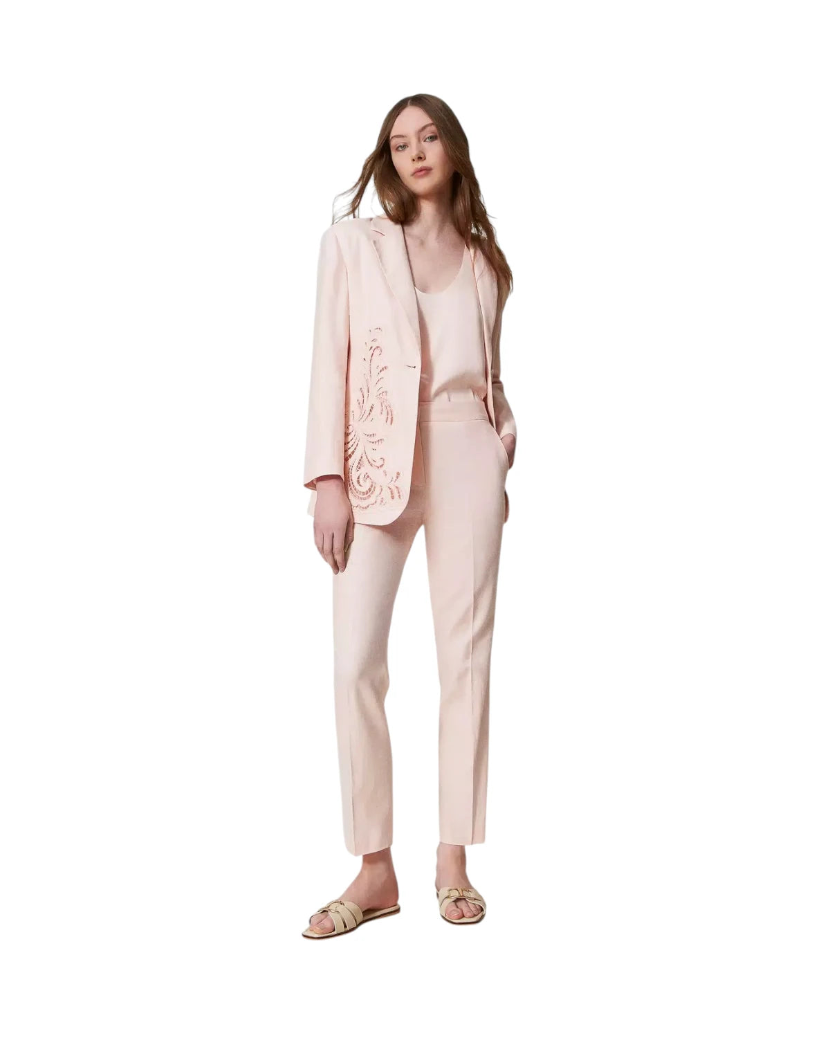 Top in raso lucido con collo tondo-Twinset-Top-Vittorio Citro Boutique