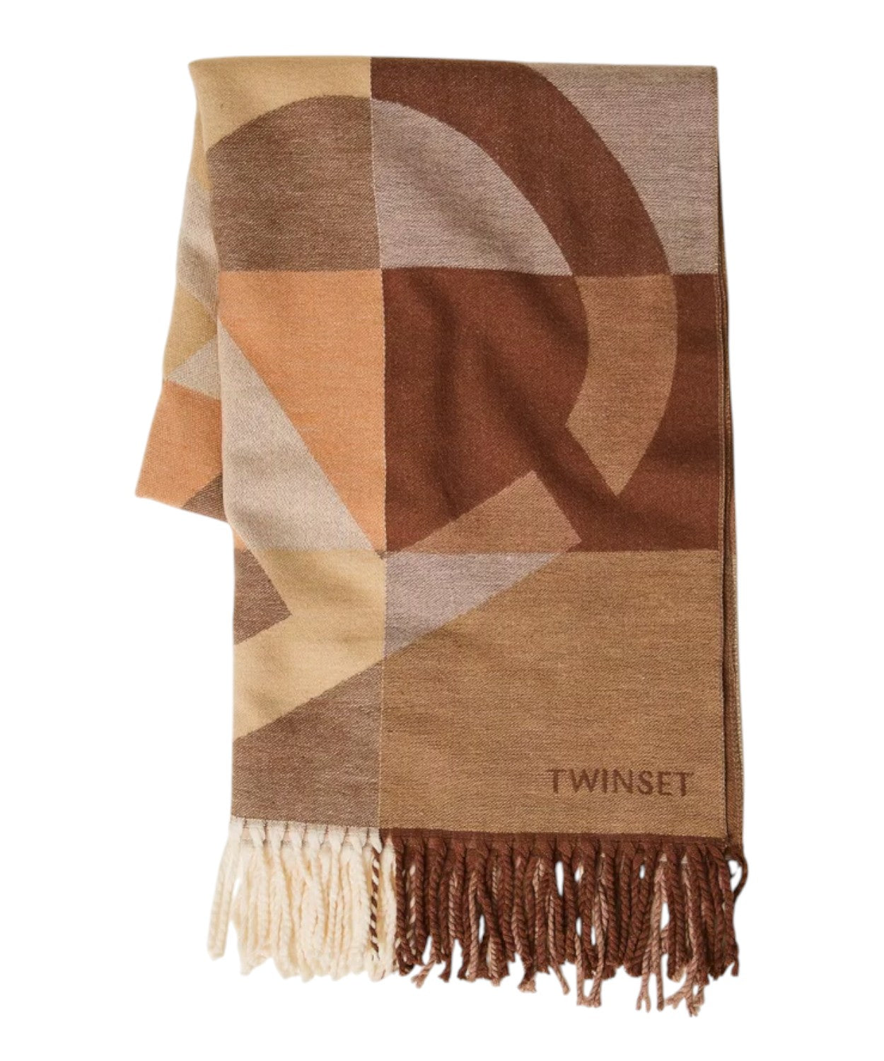 Sciarpa Twinset con Frange e Fantasia Elegante