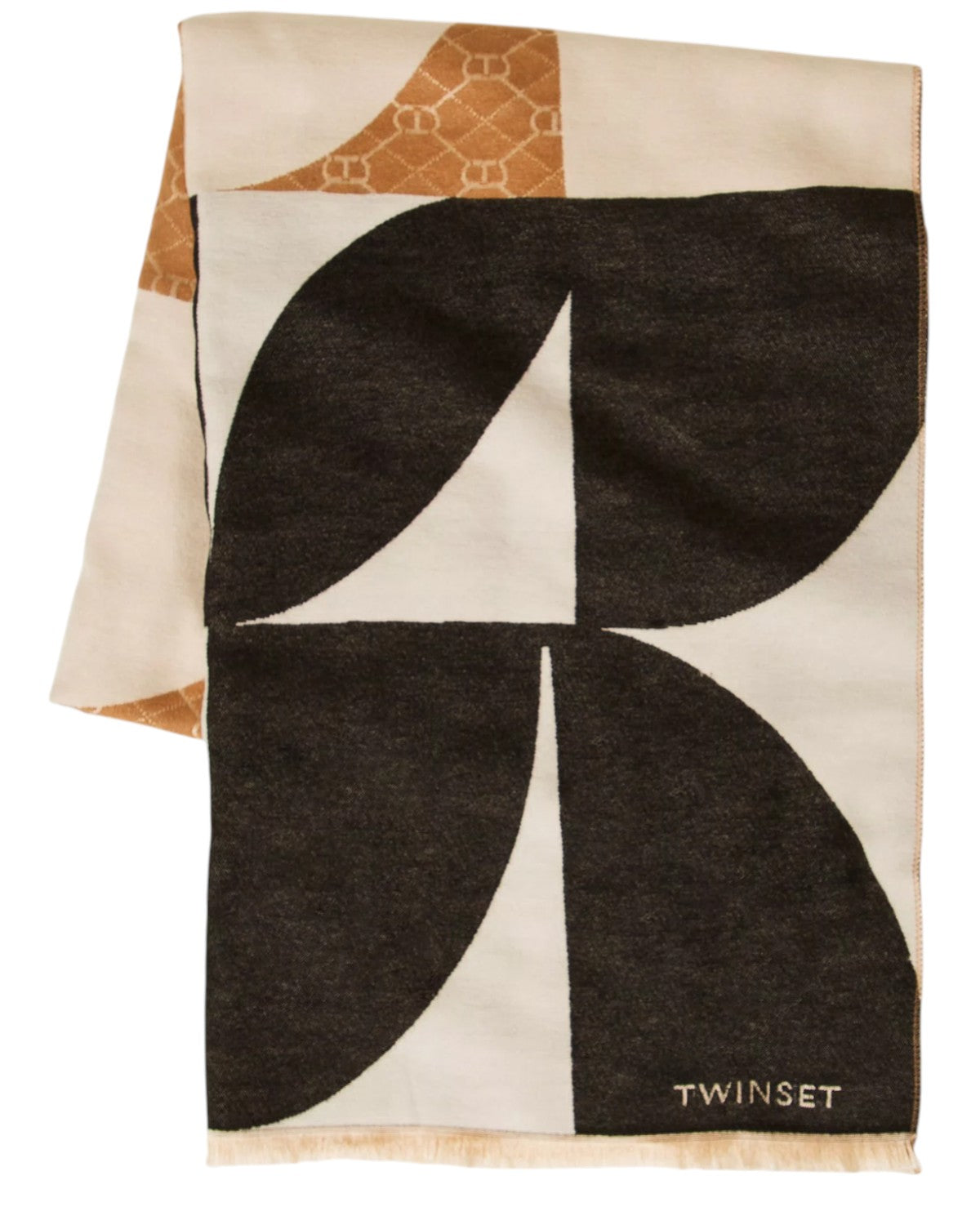Stola in Panno Jacquard Oval T-Twinset-Sciarpe & stole-Vittorio Citro Boutique