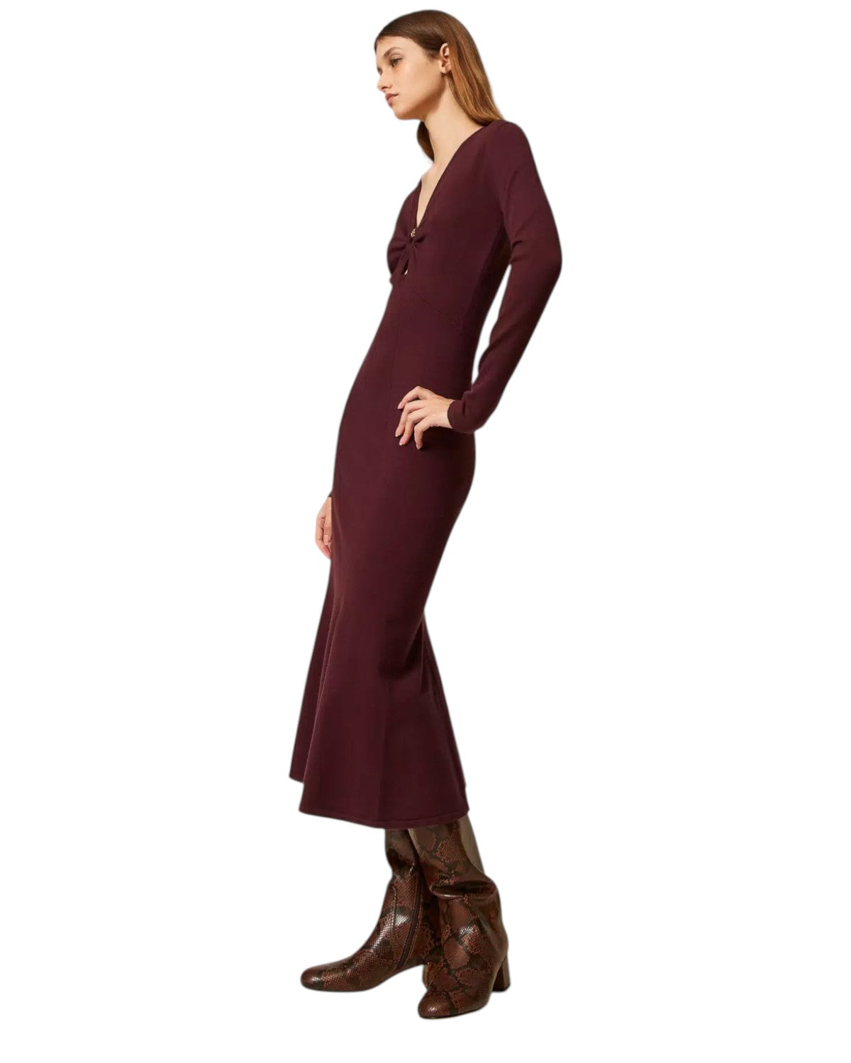Abito Longuette in Maglia con Logo-Twinset-Abiti-Vittorio Citro Boutique