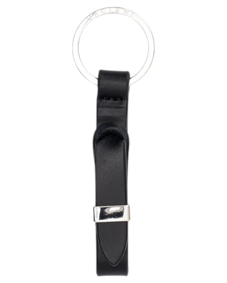 Portachiavi Nobuckle in pelle martellata con anello metallico-Orciani-Portachiavi-Vittorio Citro Boutique