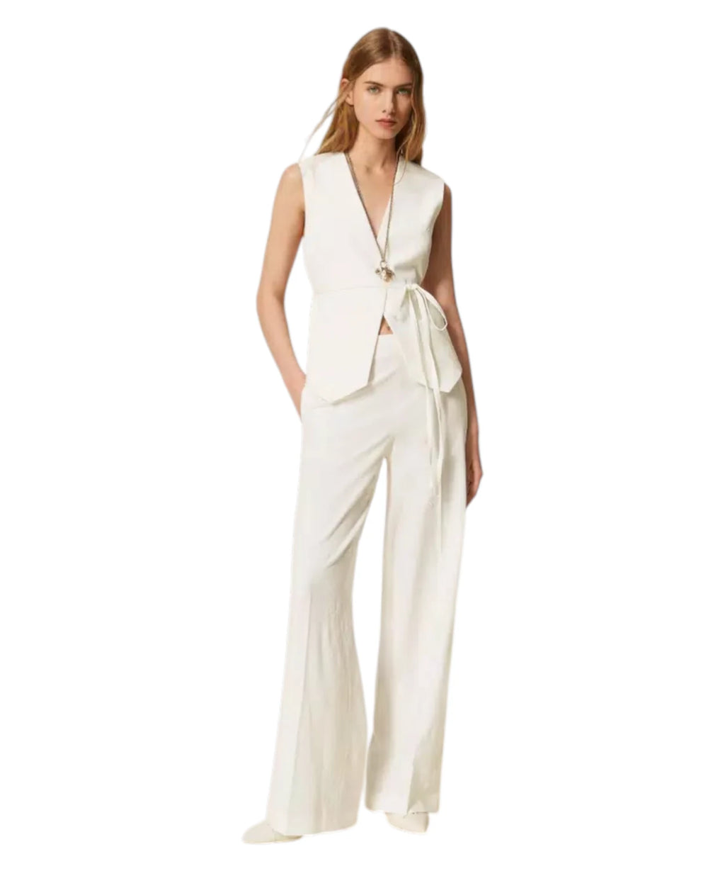 Twinset Embroidered Elegant Palazzo Trousers