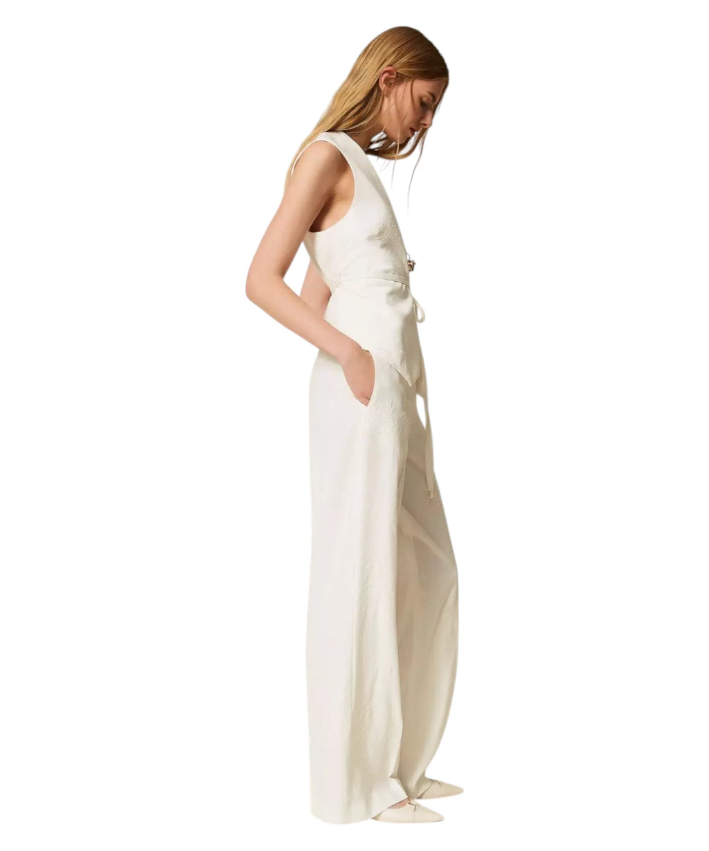 Twinset Embroidered Elegant Palazzo Trousers
