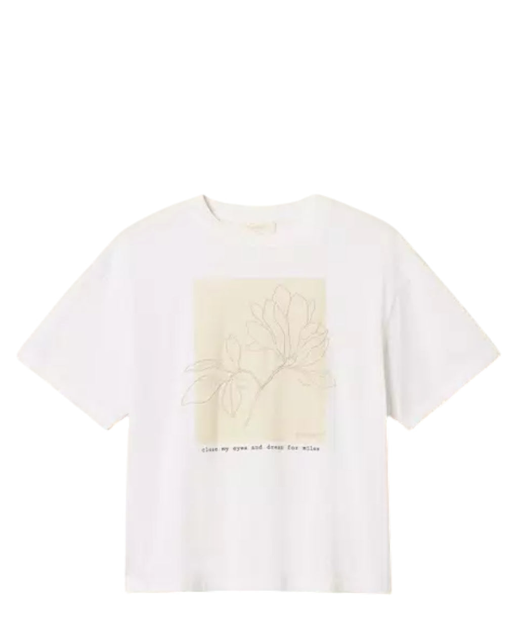 Camiseta de algodón con estampado y bordado Twinset