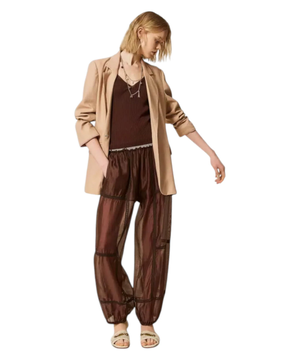 Twinset kalhoty Joggers Voile Pizzo