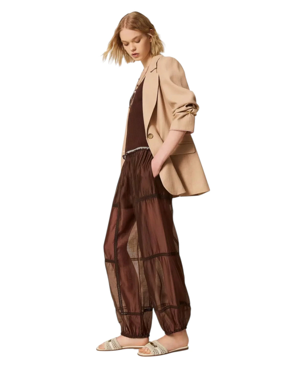 Twinset kalhoty Joggers Voile Pizzo