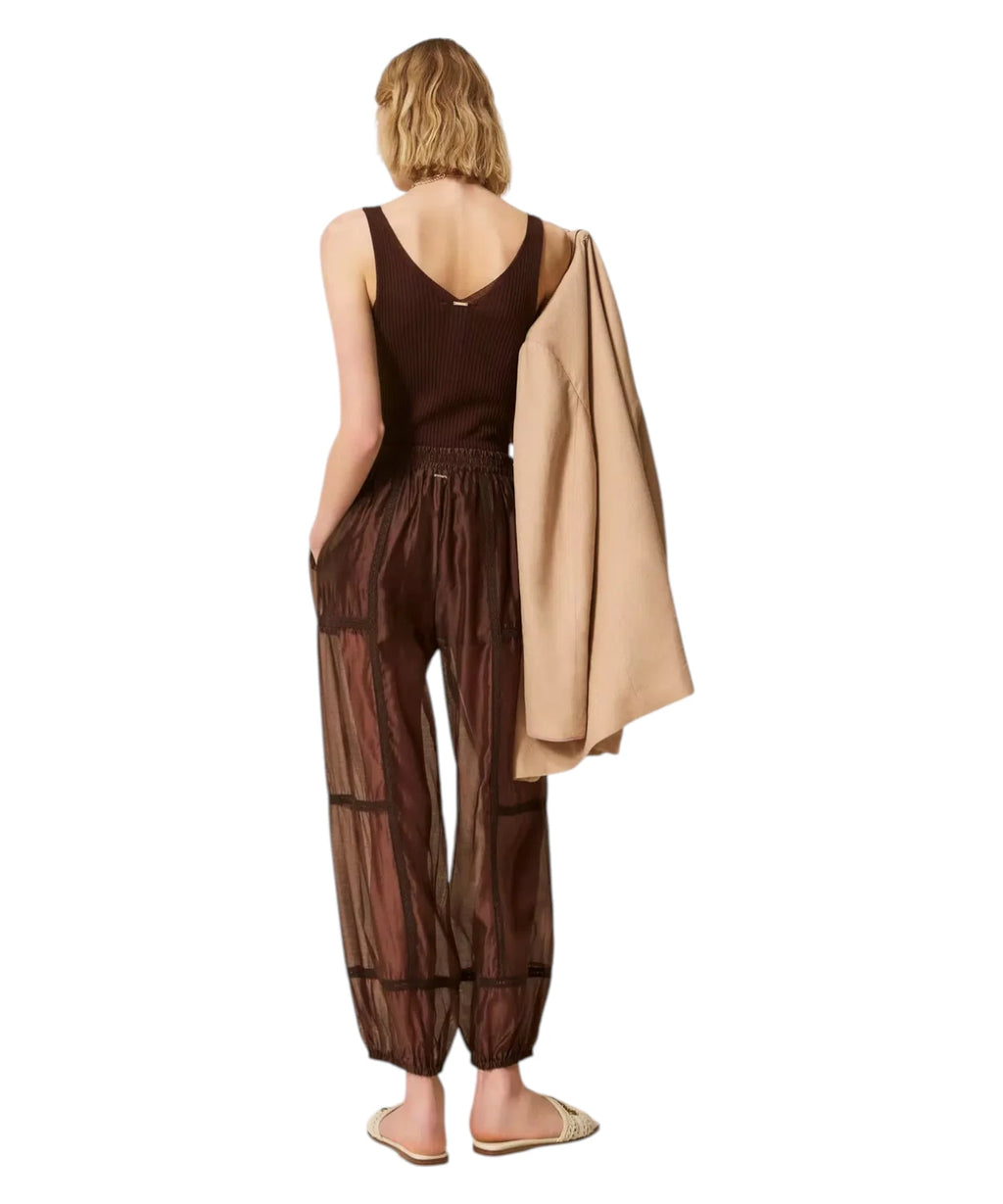 Twinset kalhoty Joggers Voile Pizzo