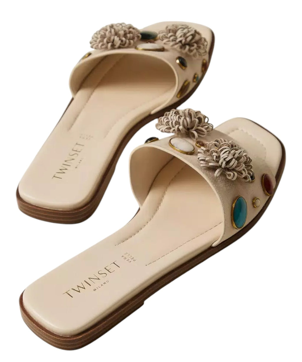 Elegante sandaler fra Twinset med påsatte sten