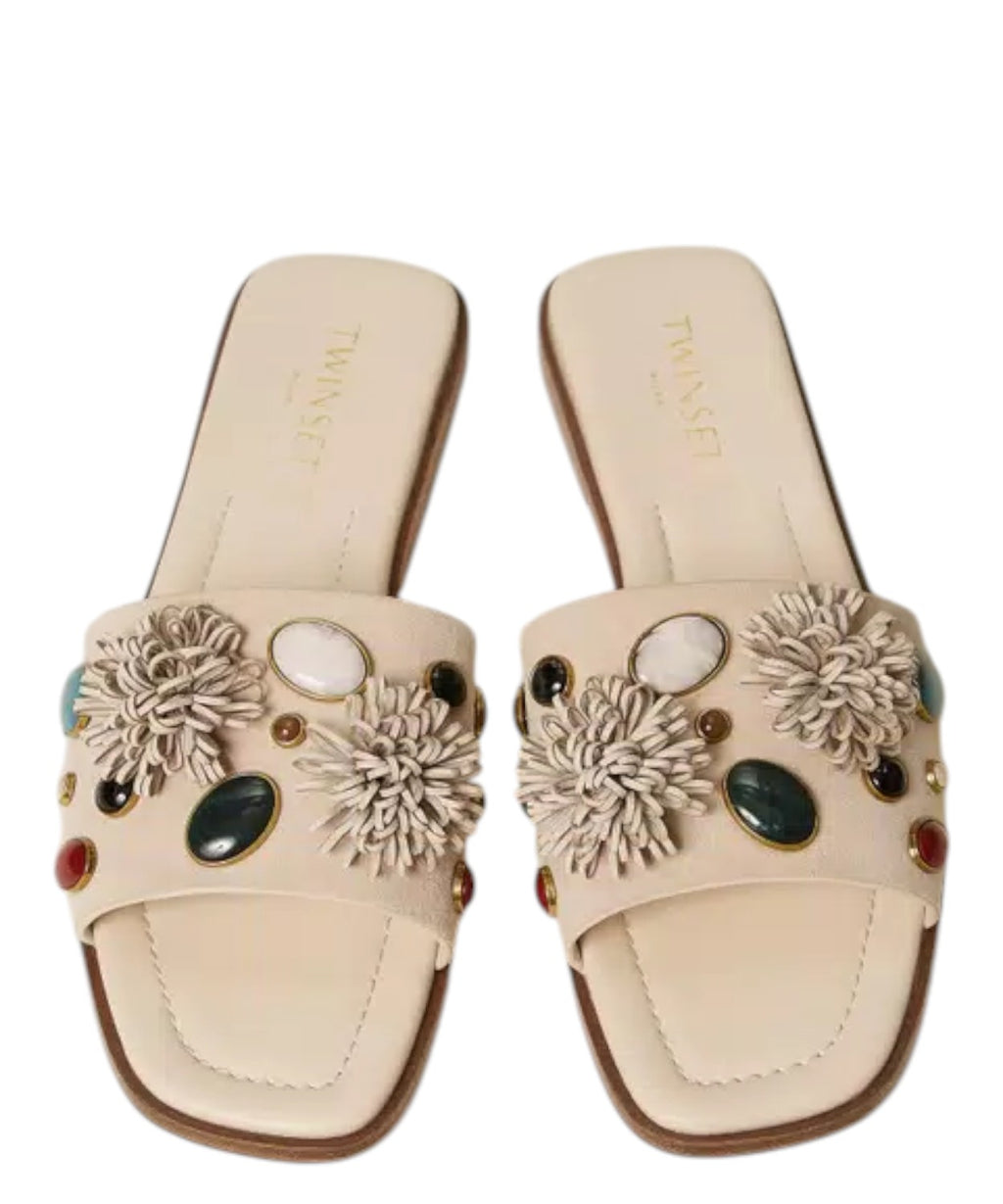Elegante sandaler fra Twinset med påsatte sten