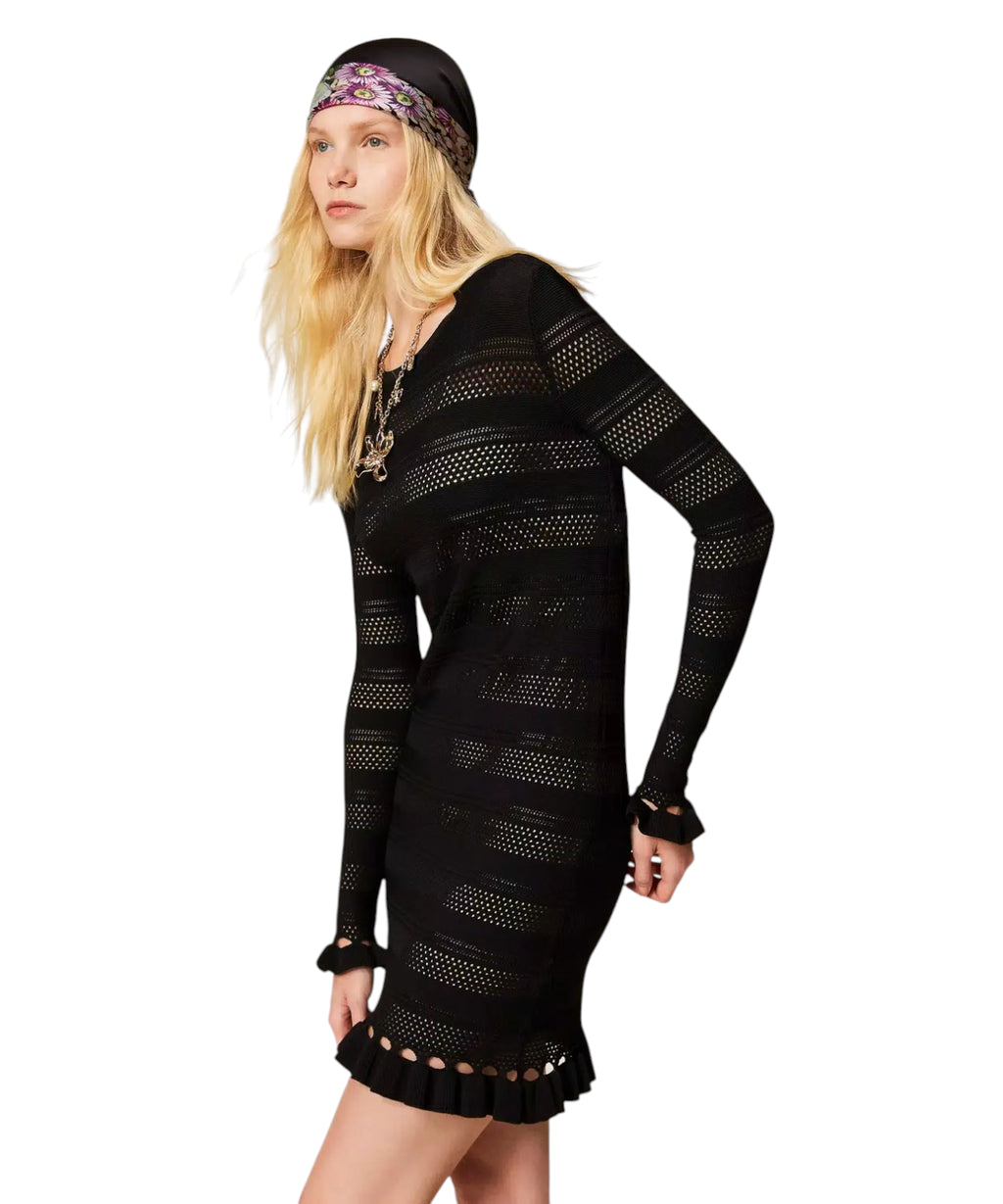 Twinset Knitted Ruffle Mini Dress
