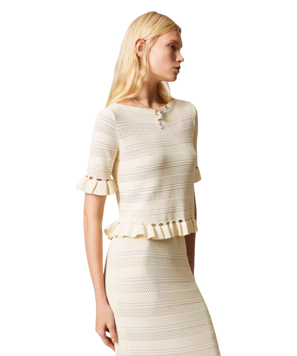 Twinset Women's Viscose Ruffle Jumper