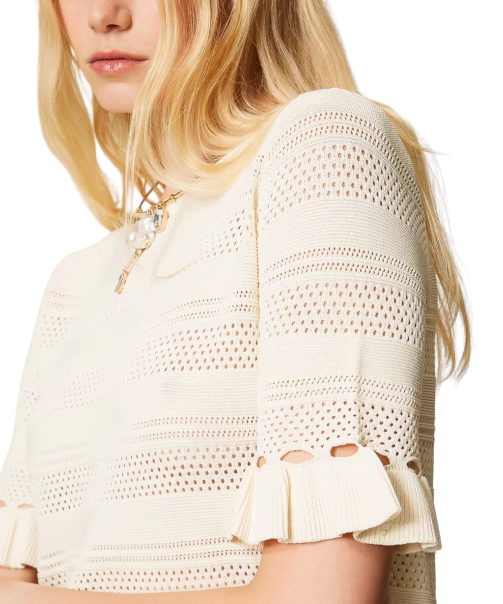 Twinset Women's Viscose Ruffle Jumper