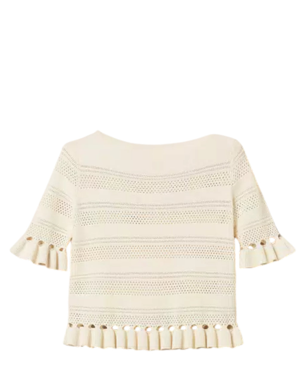 Twinset Women's Viscose Ruffle Jumper