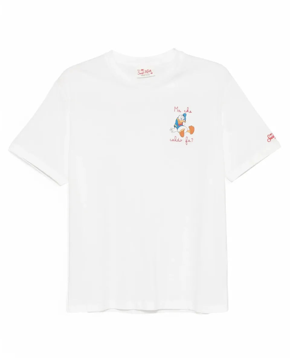 T-shirt x Disney con Stampa di Paperino e Ricamo-Mc2 Saint Barth-T-shirt-Vittorio Citro Boutique