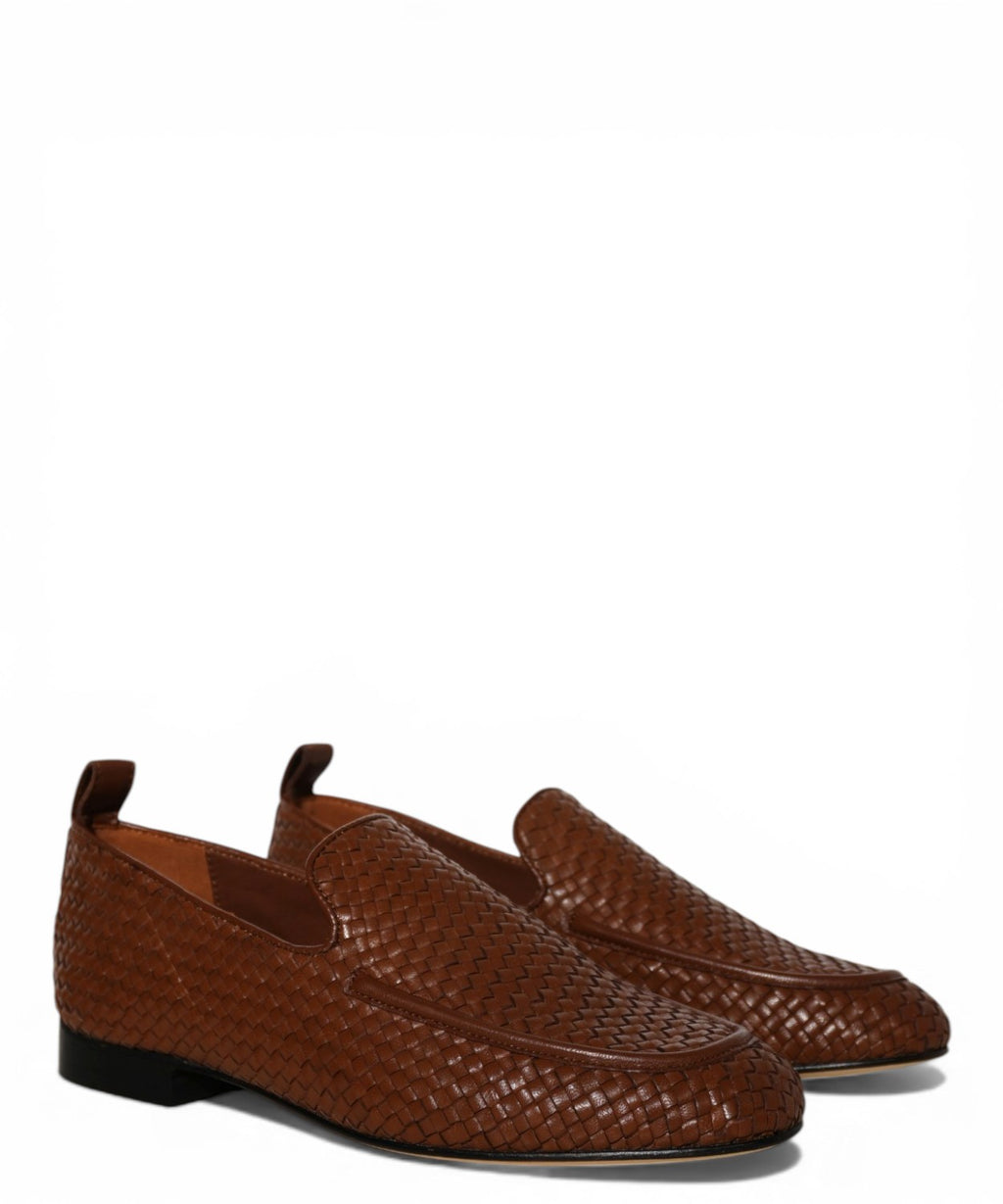 Women's Woven Leather Loafers JVAM