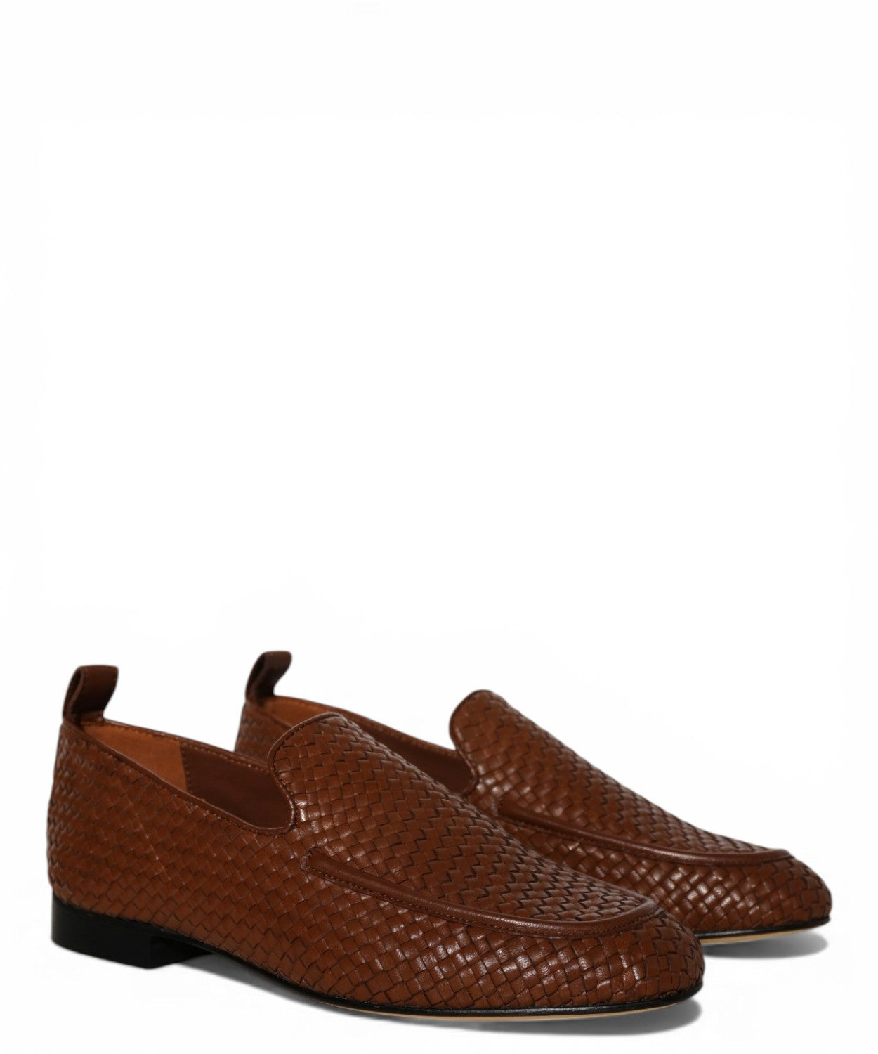 Women's Woven Leather Loafers JVAM