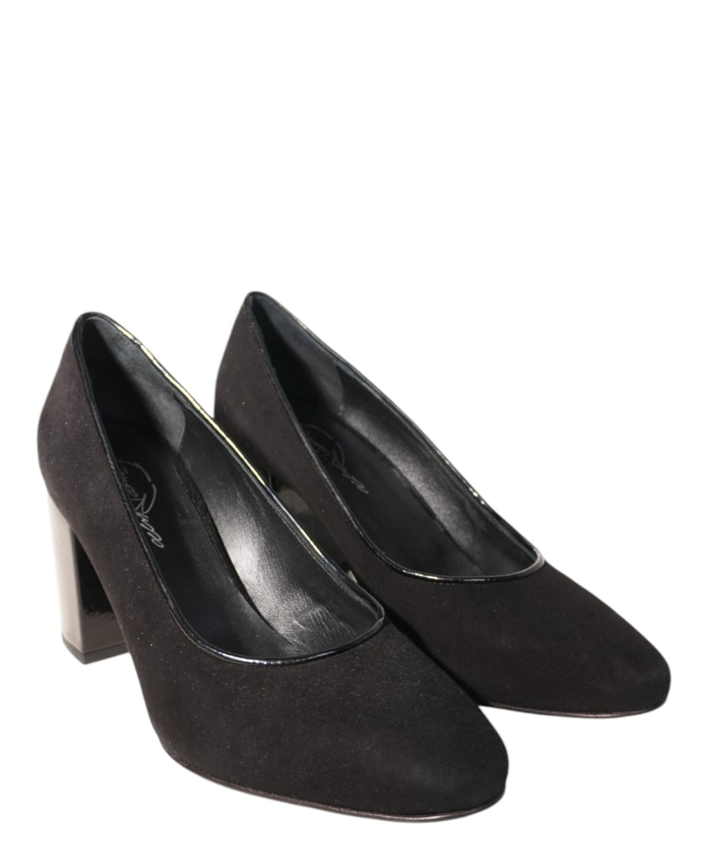 Czółenka damskie z czarnego zamszu - Franco Russo