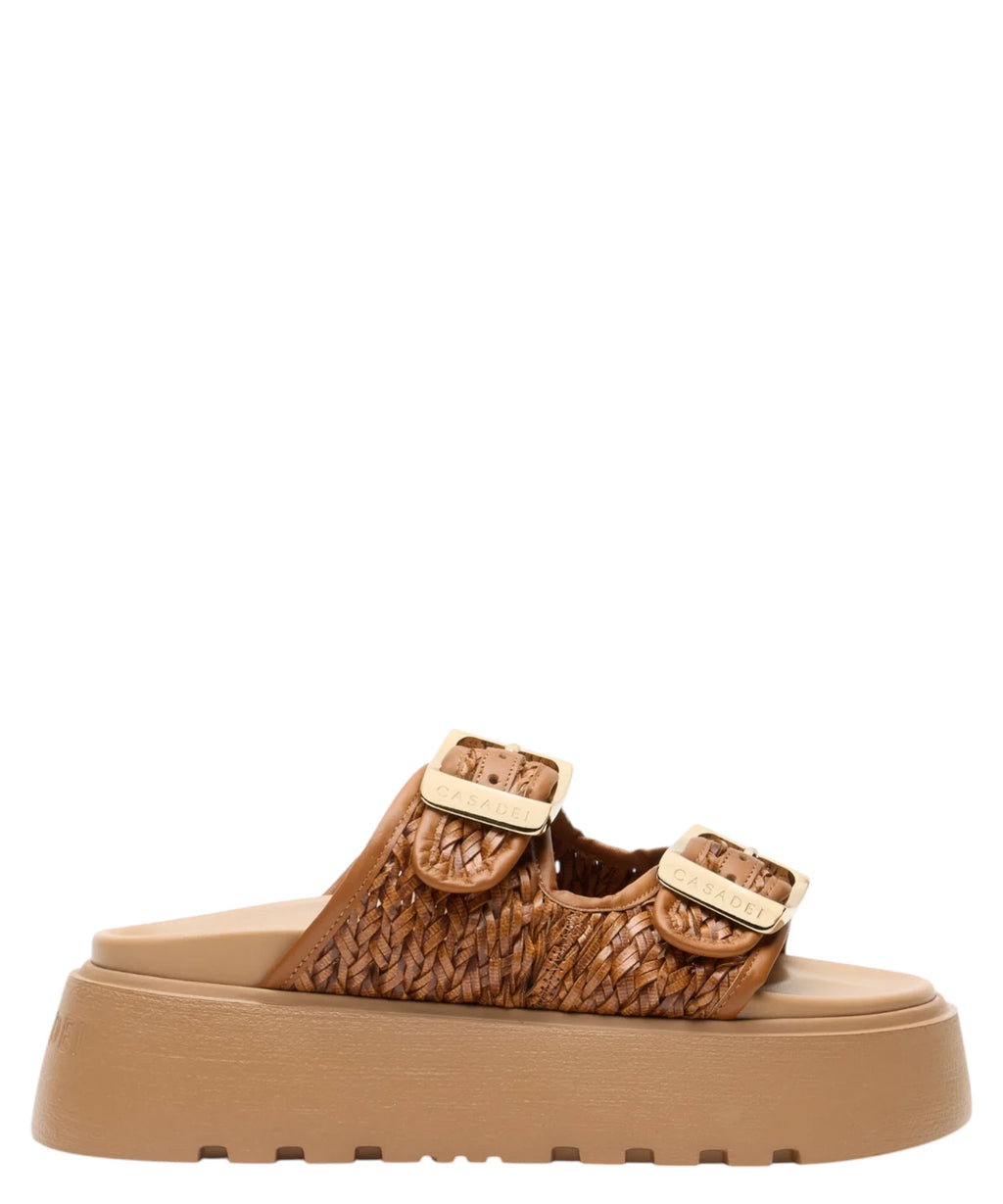 Suncity Birky Slide Donna plecione w kolorze Havanna