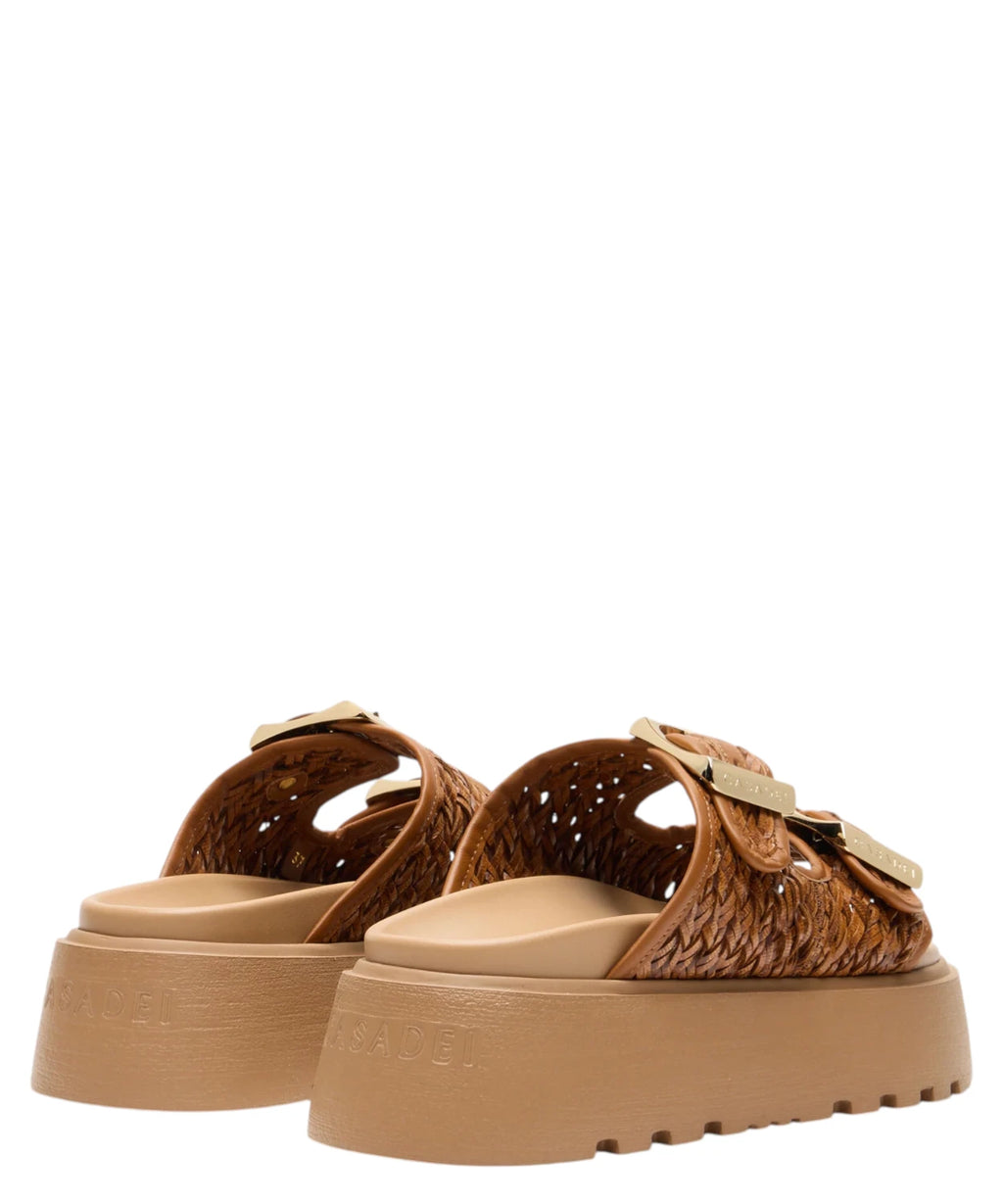 Suncity Birky Slide Donna plecione w kolorze Havanna