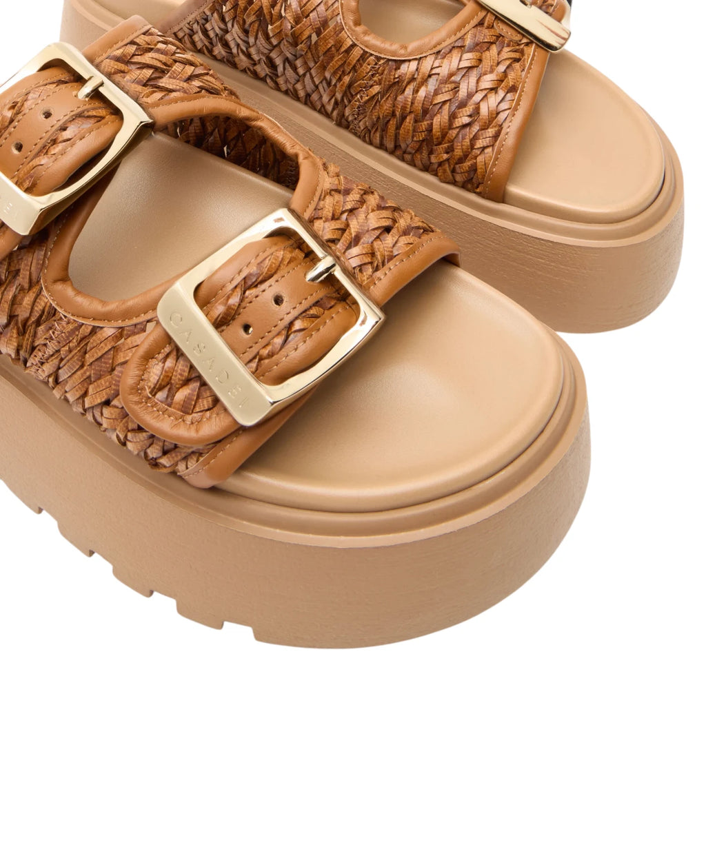 Suncity Birky Slide Donna plecione w kolorze Havanna