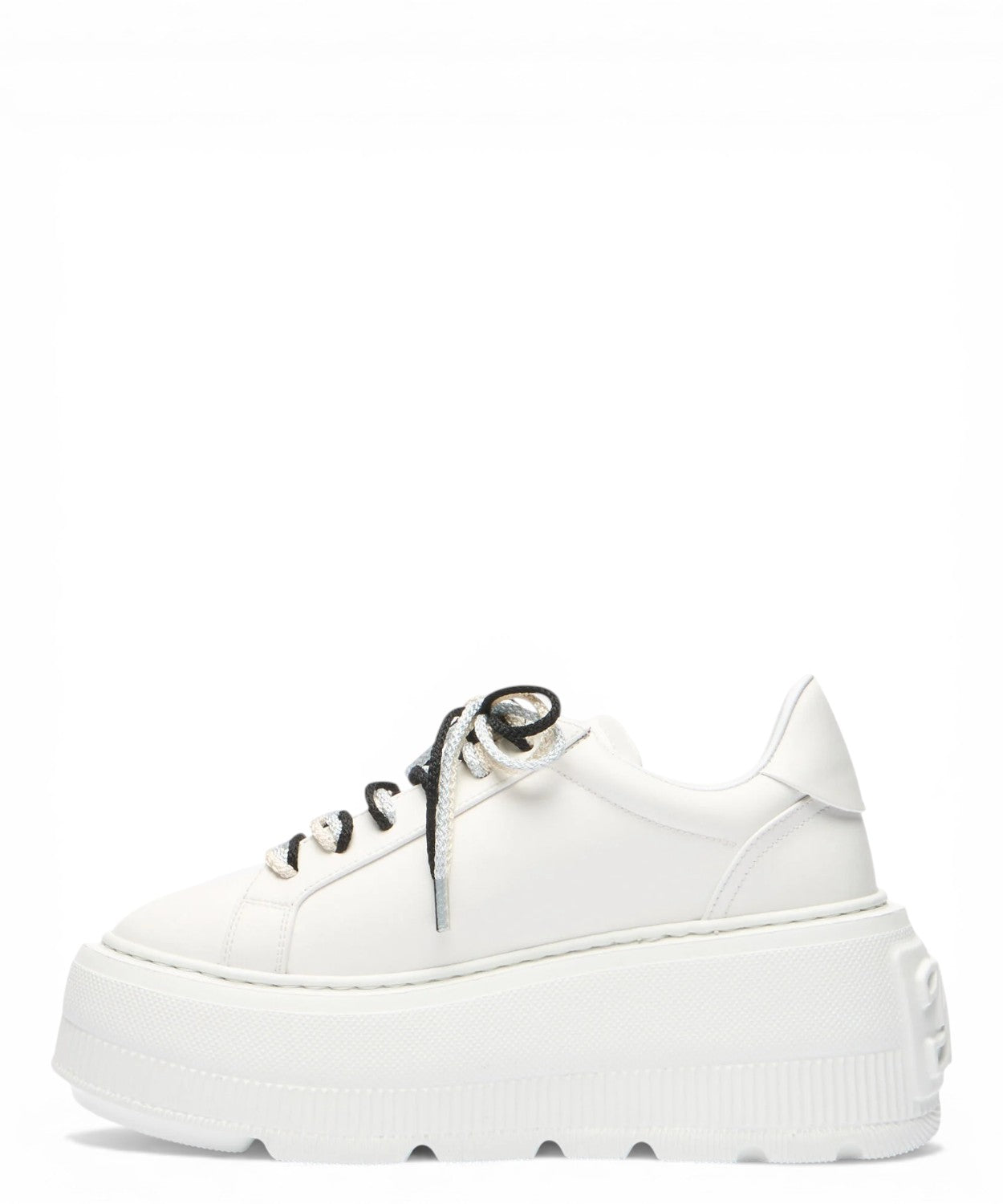 Casadei Nexus leather sneakers with wedge heel and contrasting laces