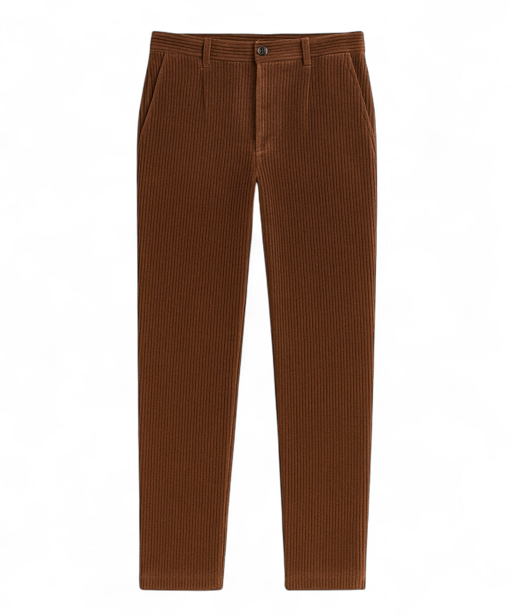 Pantalone con Pence in Velluto a coste Larghe in Cotone Stretch-Michael Coal-Pantaloni-Vittorio Citro Boutique