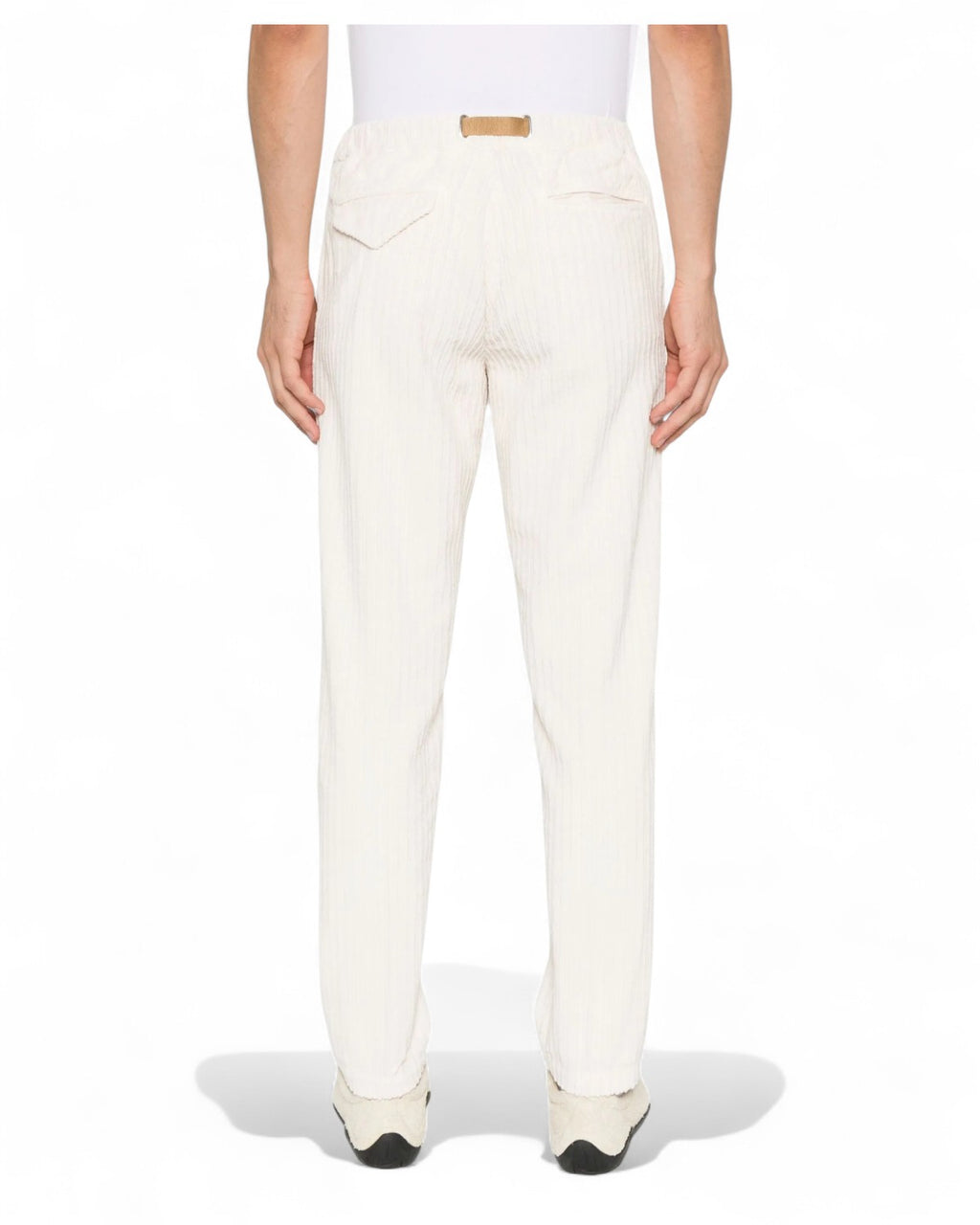 Pantaloni a coste con cintura regolabile-WHITE SAND-Pantaloni-Vittorio Citro Boutique