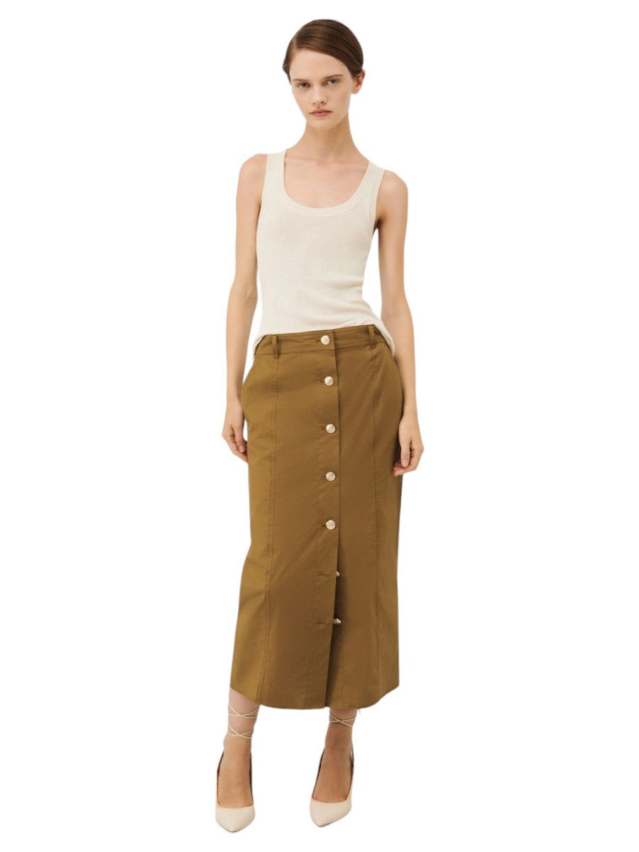 Gonna Nacre a Tubino in Popeline di Cotone Stretch-Marella-Gonne-Vittorio Citro Boutique