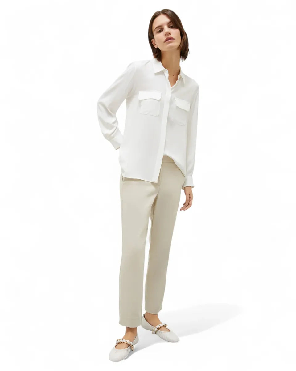 Pantalone in Cotone Stretch a Sigaretta-Marella-Pantaloni-Vittorio Citro Boutique