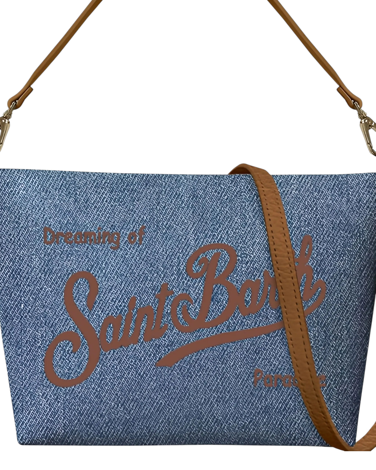 Women's Blue Denim Shoulder Bag - MC2 Saint Barth Aline