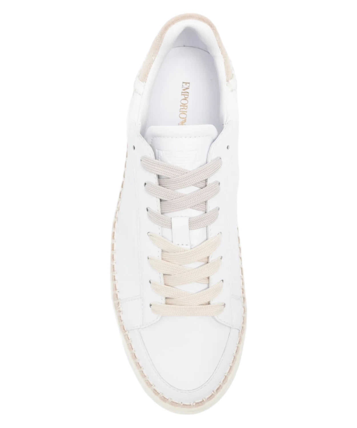 Sneakers Platform Donna Emporio Armani in Pelle Bianca con Suola Alta