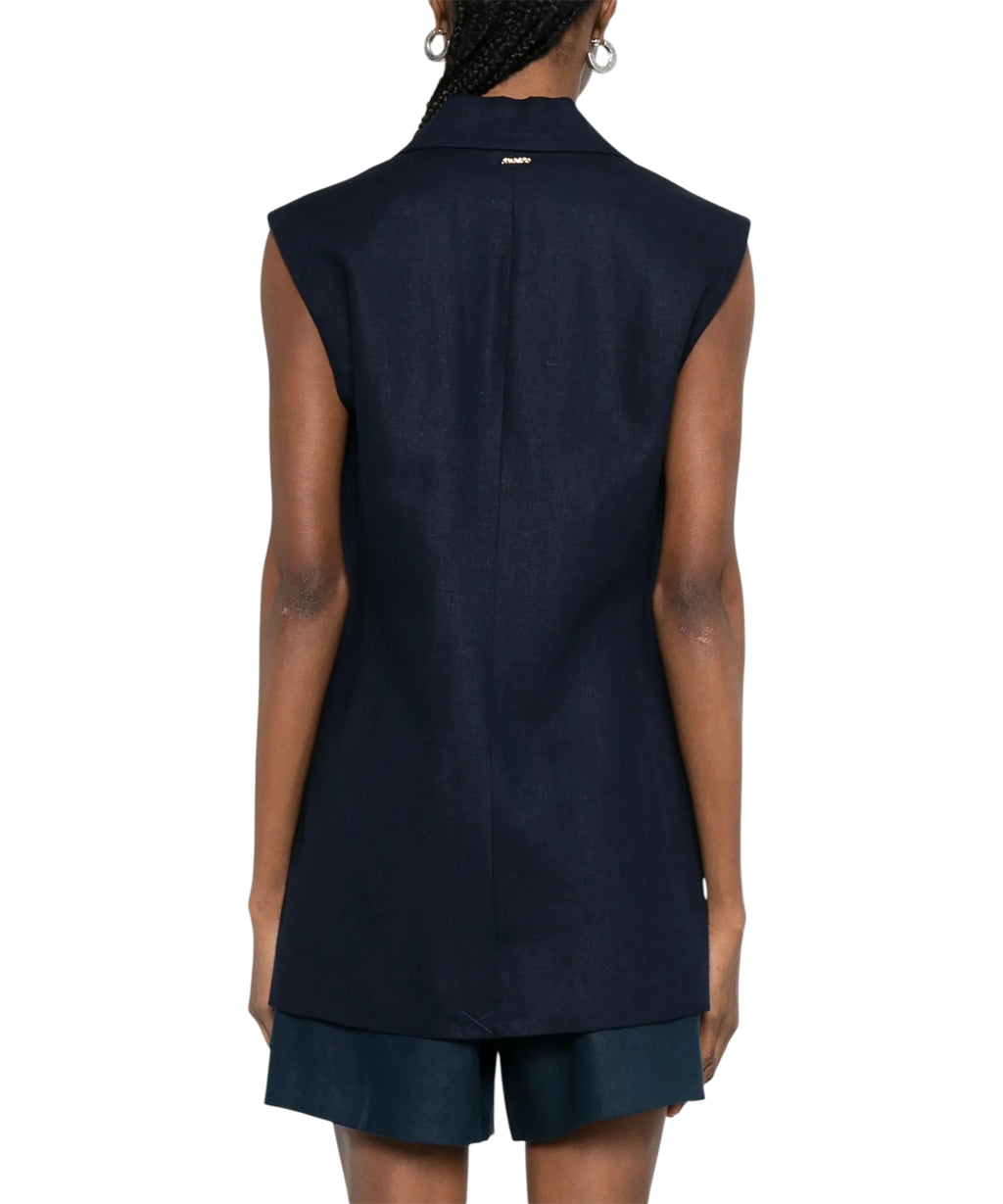 Twinset Lightweight Floral Linen and Viscose Gilet