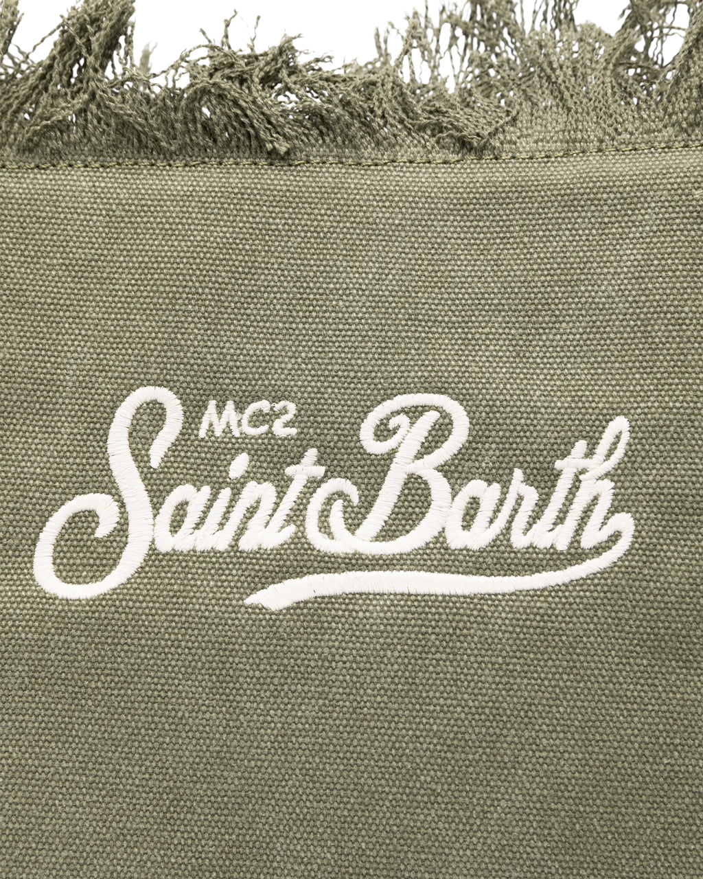 Bolso City Regular para mujer en canvas verde con flecos