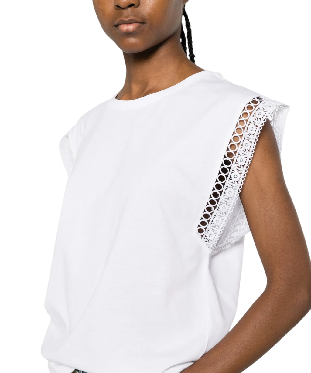 Twinset women's T-shirt with lace inserts