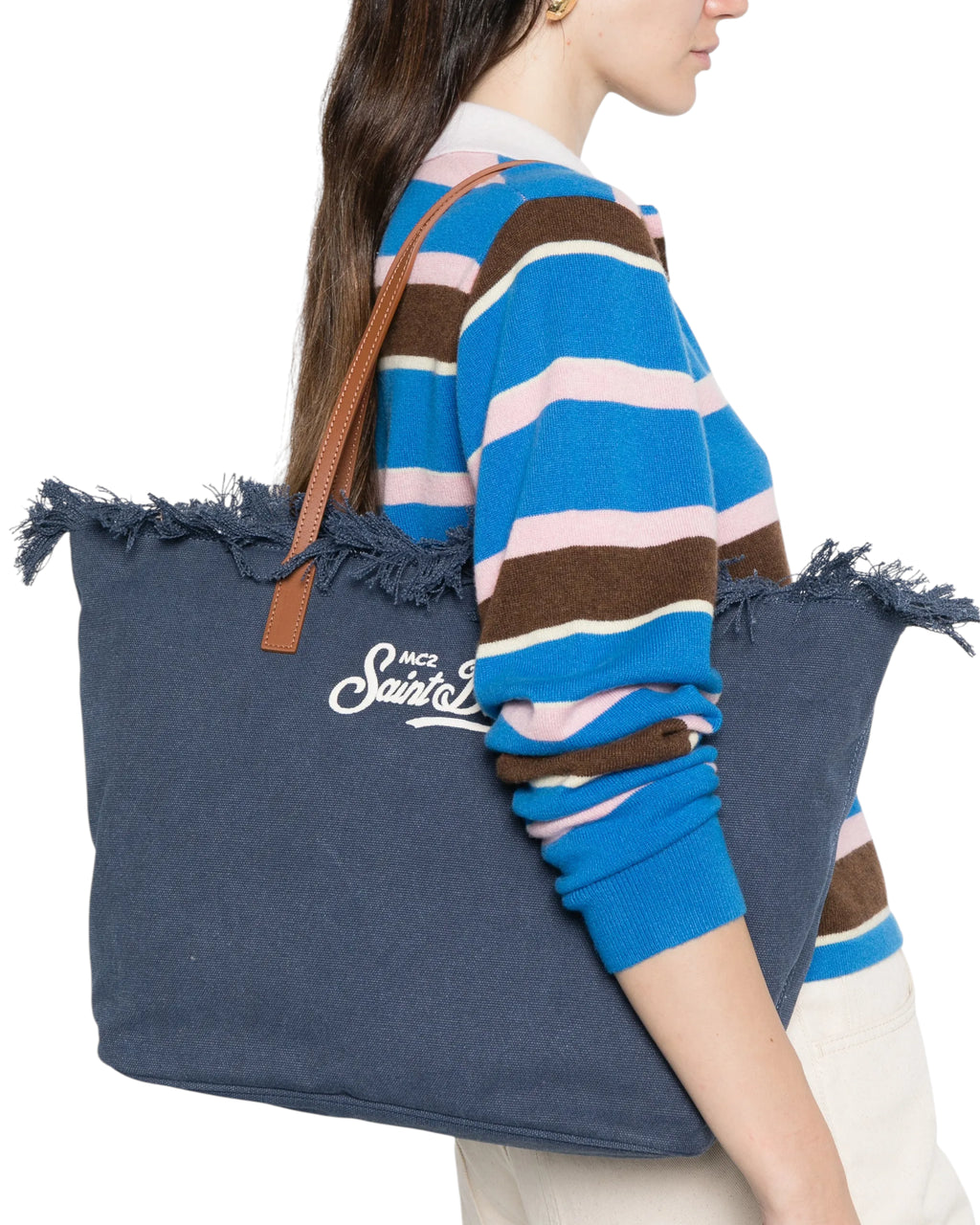 City Shopper Donna z plátna s třásněmi