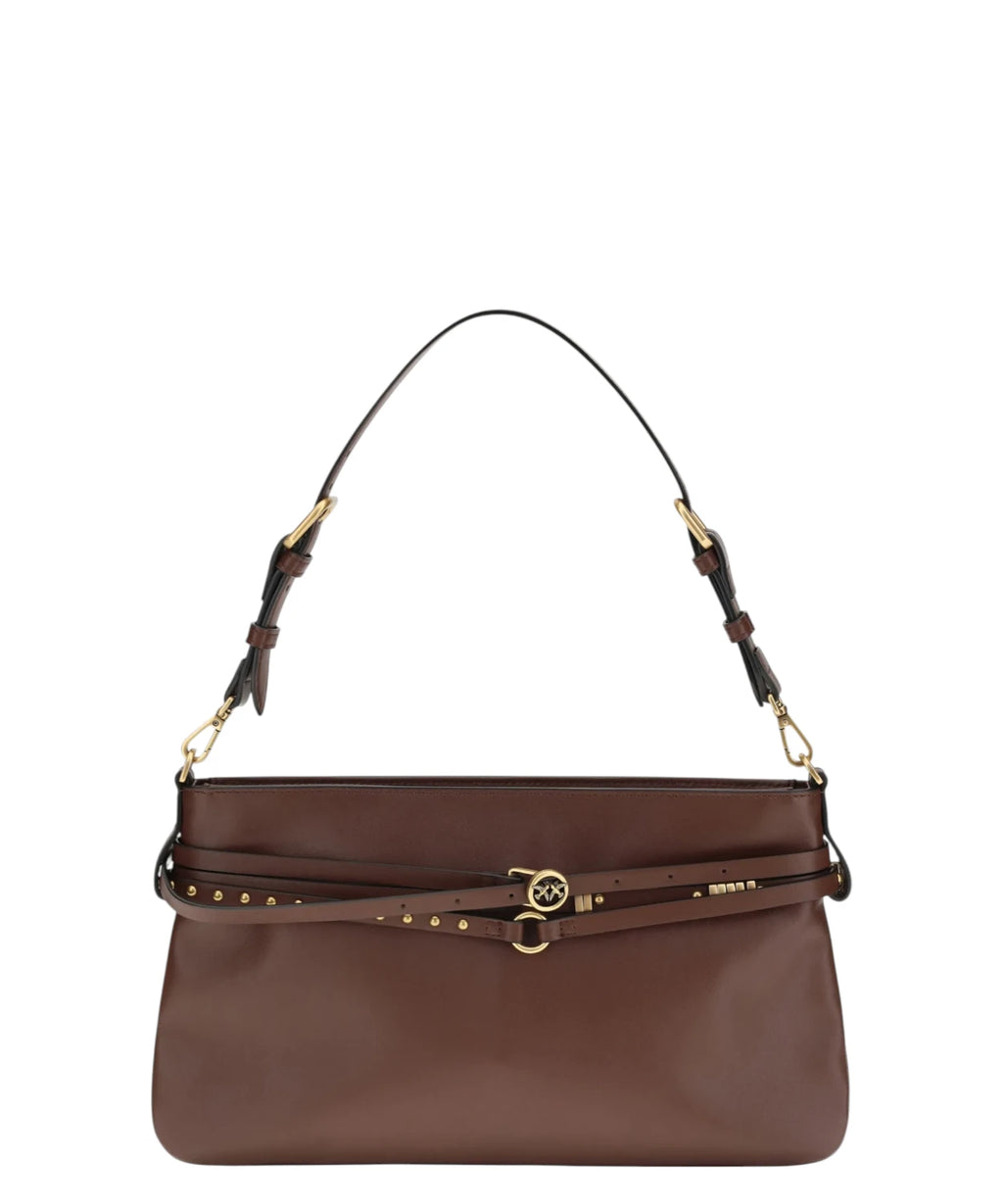Pinko Mini Belt Shoulder Bag in Leather with Adjustable Shoulder Strap