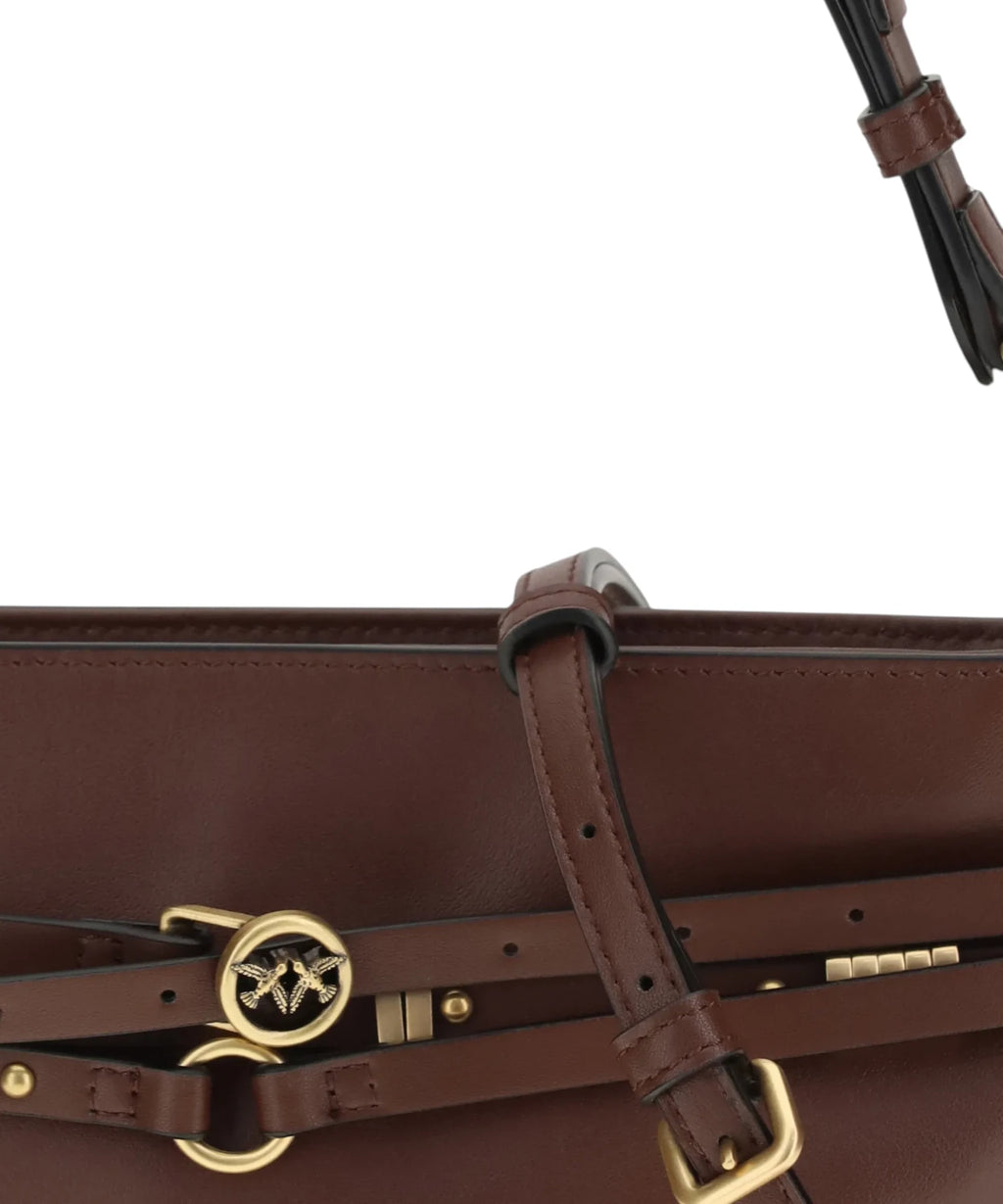 Pinko Mini Belt Shoulder Bag in Leather with Adjustable Shoulder Strap