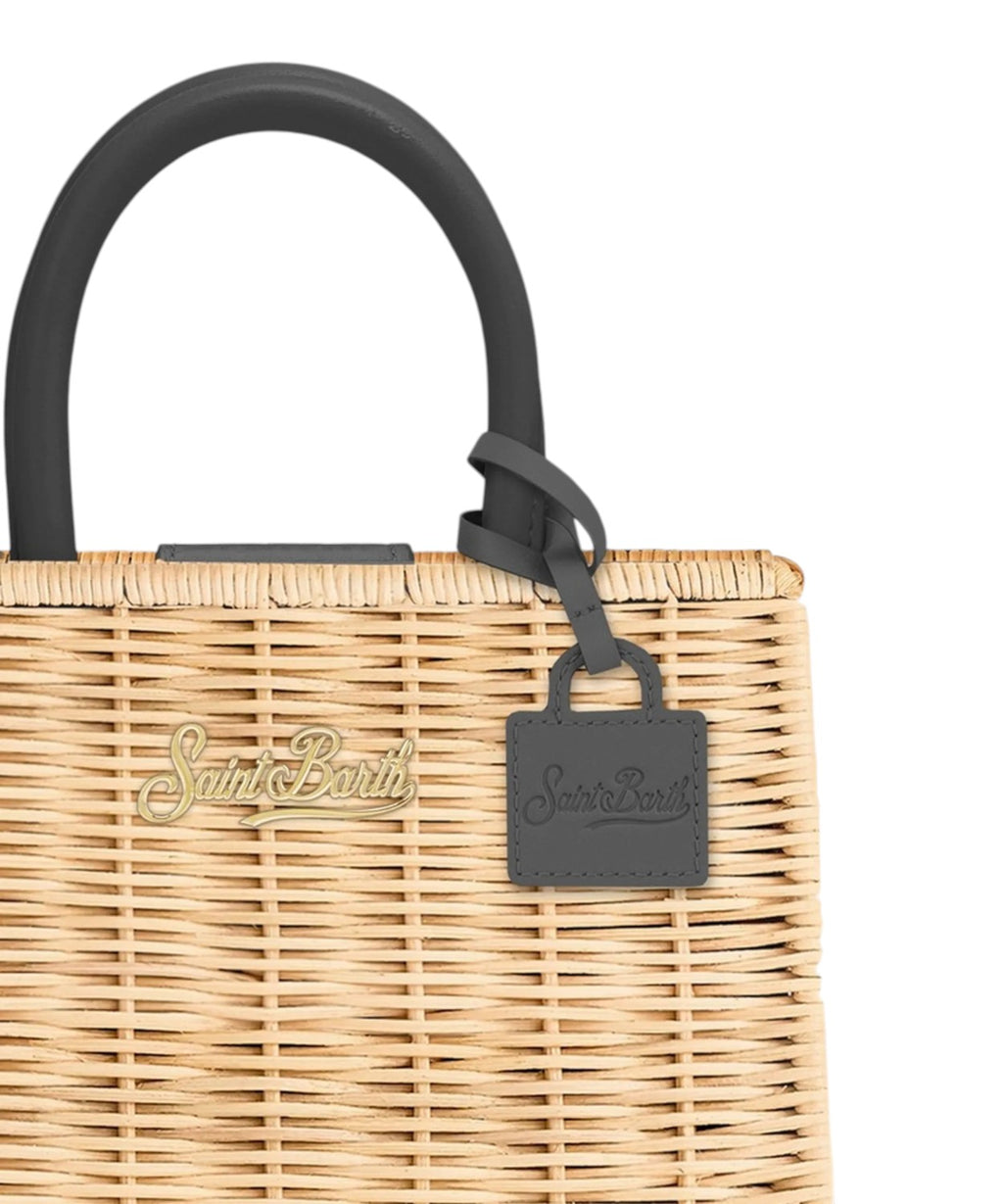 Mini MC2 Saint Barth Bag in Straw and Leather