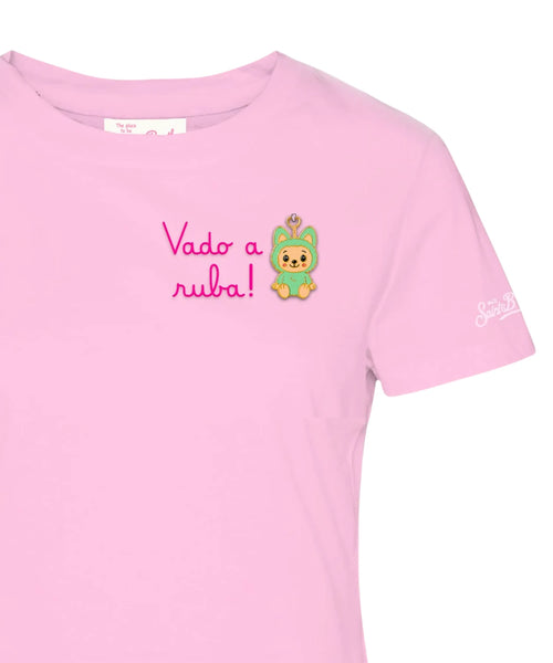 T-shirt Emilie MC2 Saint Barth z zawieszką Labubu