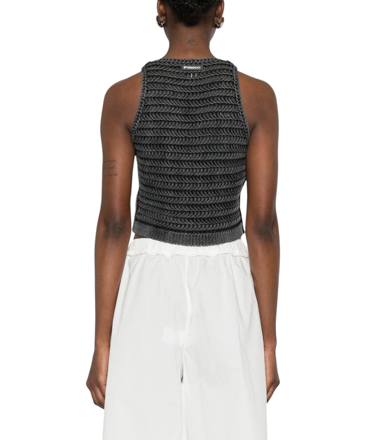 Gilet Donna Pinko Myrtus in Cotone Grigio