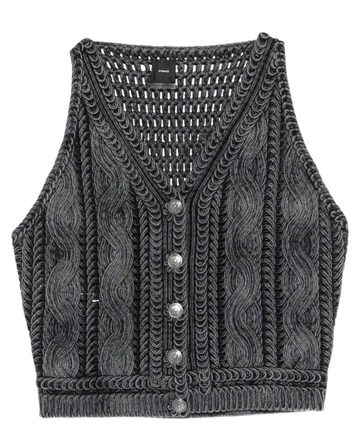 Gilet Donna Pinko Myrtus in Cotone Grigio