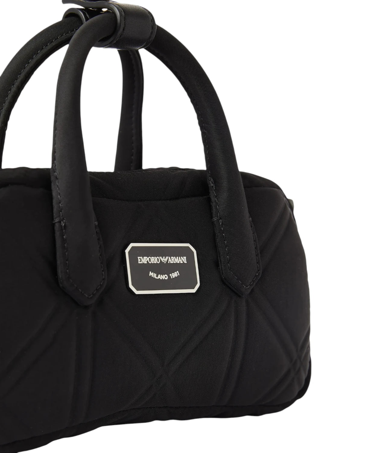 Borsa Tote Emporio Armani Trapuntata Nera con Logo e Tracolla