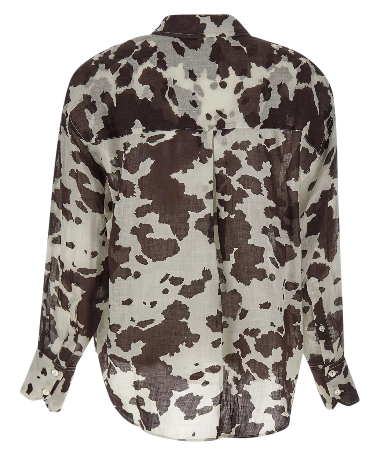 Brigitte Silk Shirt with Cow Print
